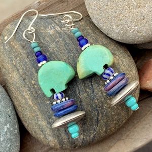 Turquoise Mother Bear Earrings